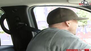 Blonde 19 Year Old with natural breasts and pierced nipples picked up