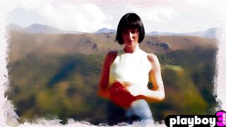 Passion hiking with petite teen model