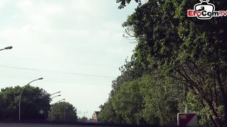 Thin german teenagers pick up on street at real banged! date