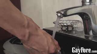 Hung young dude loves to jerk off his dick and foreskin
