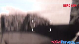 Cutie ends up sucking on nerd cock and riding it hard too