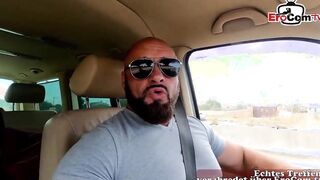 German blonde amateur 19 year mature pick up with car and beach nailed
