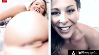 MOMMYSGIRL Thirsty Emma Hix And Stepmom Cherie DeVille Share Their Dripping Cunt On Cam