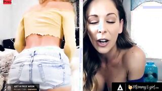 MOMMYSGIRL Thirsty Emma Hix And Stepmom Cherie DeVille Share Their Dripping Cunt On Cam