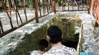 Latinos fuck in the middle of the jungle