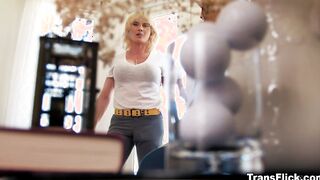 April and Lucy Hart intimate golfing lesson
