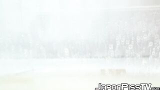 Japanese amateur babes having a peeing contest