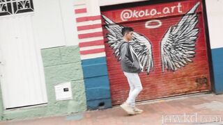 Kinky bottom Joaquin Santana rides Chris Petite hard dick