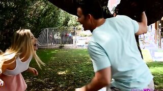 Carolina Sweets has brought Codey Steele to his knees as she embraces him public and then leads him indoors to