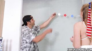 Stepdaughter Sahara Skye taste her stepmom and stepdad