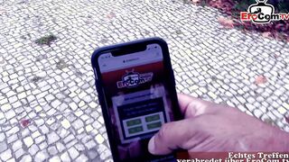German blonde Tattoo bitch real street pick up and pounded