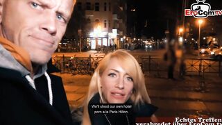German blonde Tattoo bitch real street pick up and pounded