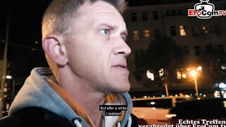 German blonde Tattoo bitch real street pick up and pounded