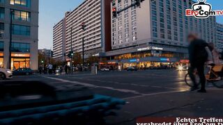 German blonde Tattoo bitch real street pick up and pounded