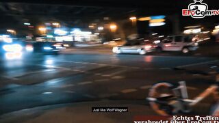 German blonde Tattoo bitch real street pick up and pounded