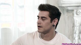 Stepson eating out his stepmoms milf pussy