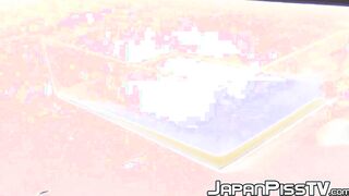 Classy Japanese babes filmed peeing in closeup