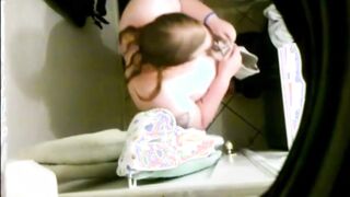 Spying on my plump busty stepmom in the bathroom