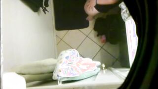 Spying on my plump busty stepmom in the bathroom