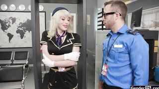 Ts flight attendant has metal up her ass