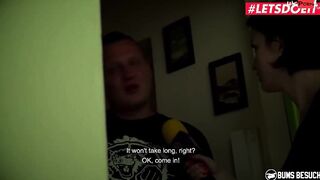 BUMSBESUCH - Thin Dark Haired Lullu Gun Surprises Amateur Dude With hot Sex - LETSDOEIT