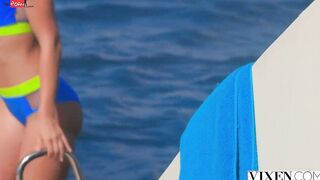 VIXEN BFFs Lika & Mary have passionate three way on yacht