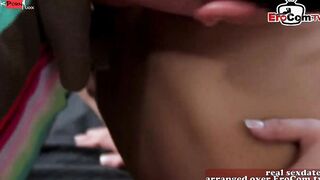 African haired sporty eighteen with tiny jugs seduced