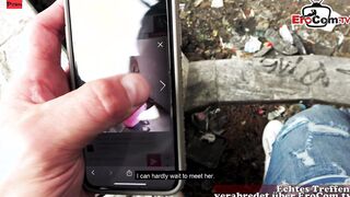 Tattooed German Cougar with long silicone titties got all her holes pounded public pov
