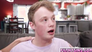 Two horny milfs fucks lucky young stud
