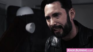 Goth stunner Katrina Jade riding cock at her workplace