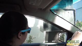 Public Handjobs Cassidy Bliss Back Seat Car Handjob