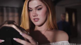 Hot tbabe Daisy Taylor sprays wet cum over hairy chest man