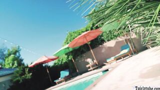 Hot blonde fucked by new TS neighbor
