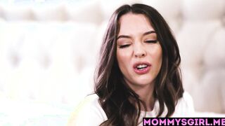 Busty MILF stepmom enjoys pussy licking