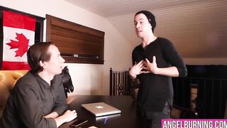 Hot chubby goth babe sucks a fat cock for her extra tip