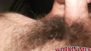 Deviant mature man plays with his big cock and shoots jizz
