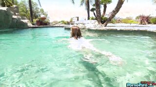 Petite White Girl Aliya Brynn Blowbangs A Bunch Of Mandingo Cocks In Pool