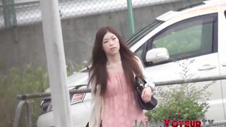 Japanese babes get their panties filmed by voyeur