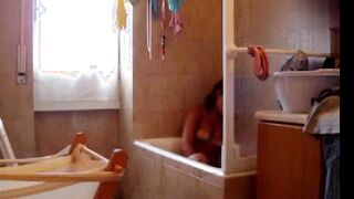 latin Stepsister with hairy pussy on spy cam
