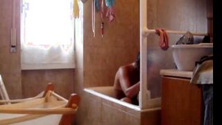 latin Stepsister with hairy pussy on spy cam