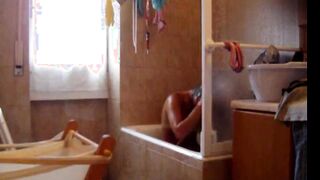 latin Stepsister with hairy pussy on spy cam