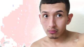 Homemade video with cellphone camera of Latino jerking off