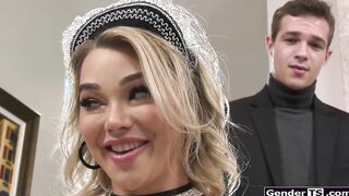 Shemale maids blow and analed by bosses