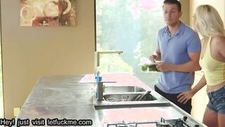 creampie  blonde athletic stepsis sucks her bro