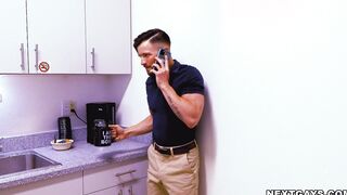 Devin lines up to take Casey's loads of cum