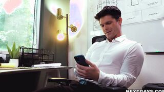Devin lines up to take Casey's loads of cum