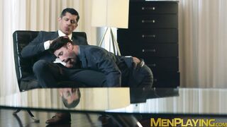 Classy hunk Drew Dixon deepthroats his boss Rocky Vallarta