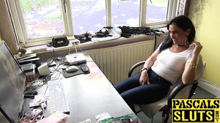 British sub slut Ella Bella doing a solo masturbation