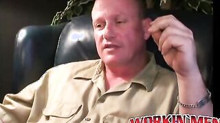 Chubby homosexual dude strokes his tiny cock and cums alone