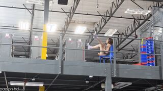 Big Titted Rissa May Caught Sneaking Around Warehouse By Rough Penis